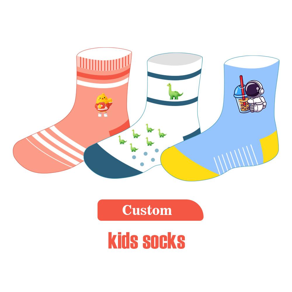 REMOULD Kids Knee High Socks Custom 3D Cute Cotton Children Socks Custom Wholesale 5-9 years