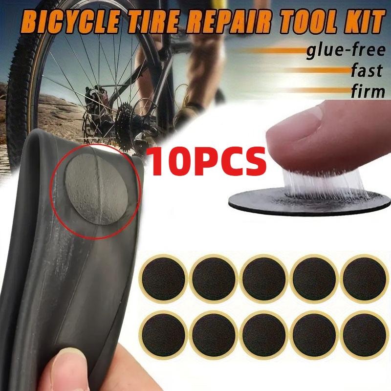 50PCS Bicycle Tire Repair Patch Glue Quick-Fix Repairing Tyre Protection Patch for Mountain Road Bike Inner Tyre Repair Pads