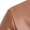 Men's Winter Lapel Leather-Fur PU Jacket - Velvet Lined Business Style
