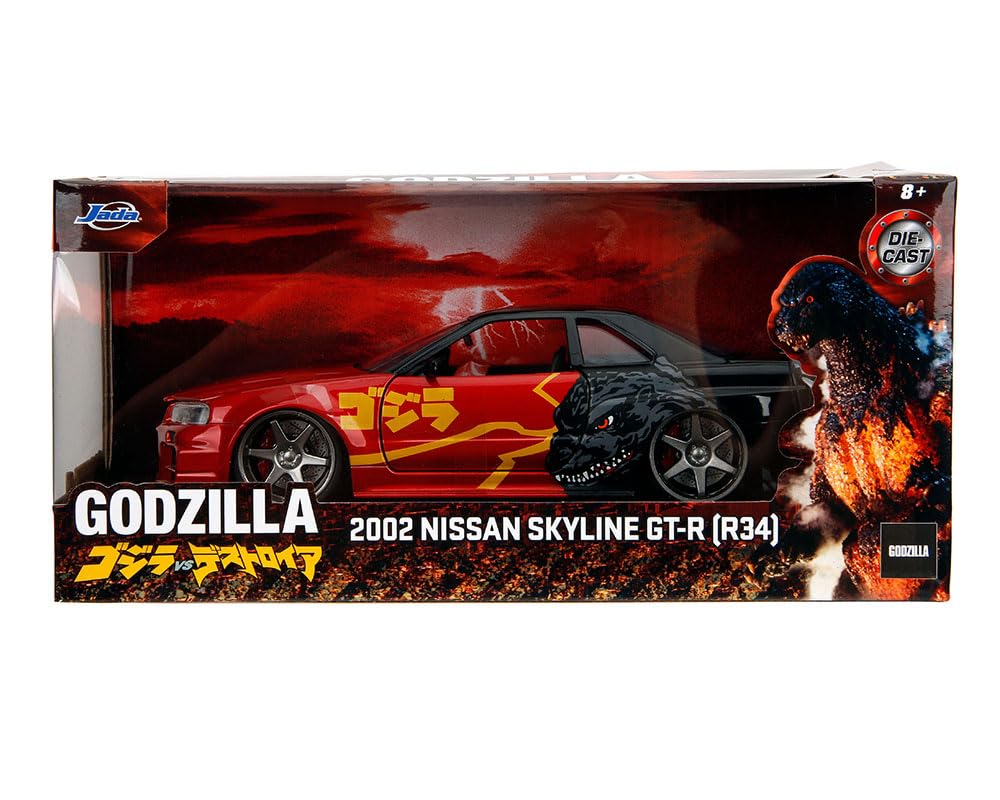 JADA TOYS Nissan Skyline R34 2002 Godzilla VS Destoroyah Skyline Godzilla Vs Destoroyah Mini Car 35133 1/24 GT-R [Item]