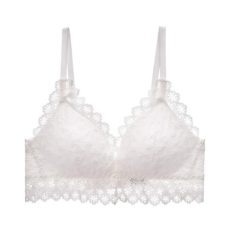 Sexy Lace Triangle Cup Bra Cover Comfortable Thin Small Chest No Empty Cup No Steel Ring Gathering Underwear