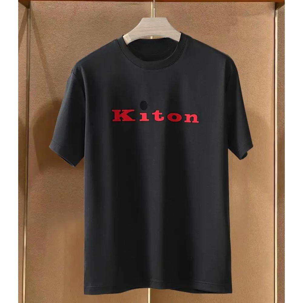 

Summer Italian Kito Men s Clothing Summer New Chiton Letter Print Men s Casual Round Neck Short-sleeved Oversized T Shirt M