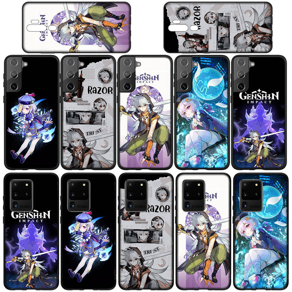 For Samsung Galaxy S25 S24 S23 S22 Ultra FE Plus A37 A57 A56 A55 A06 A16 A15 A36 A26 A35 A05 A25 A54 A34 S9 Phone Case Genshin Impact Razor QiQi Cover