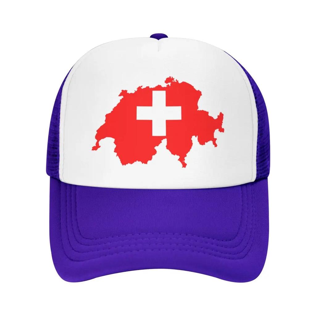 Mode Schweizkarta Schweiz Flagga Truckerhatt Unisex Kvinnor Personlig Justerbar Unisex Keps Sommarhattar