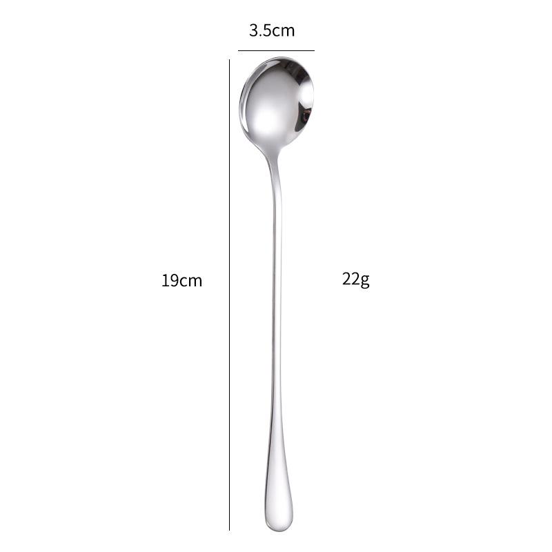 Stainless Steel Long Handle Dessert Spoon for Ice Cream and Coffee