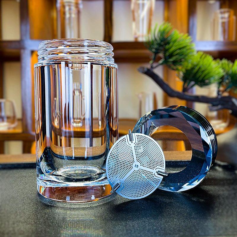 Premium Natural Crystal Sealed Tea Cup with Lid