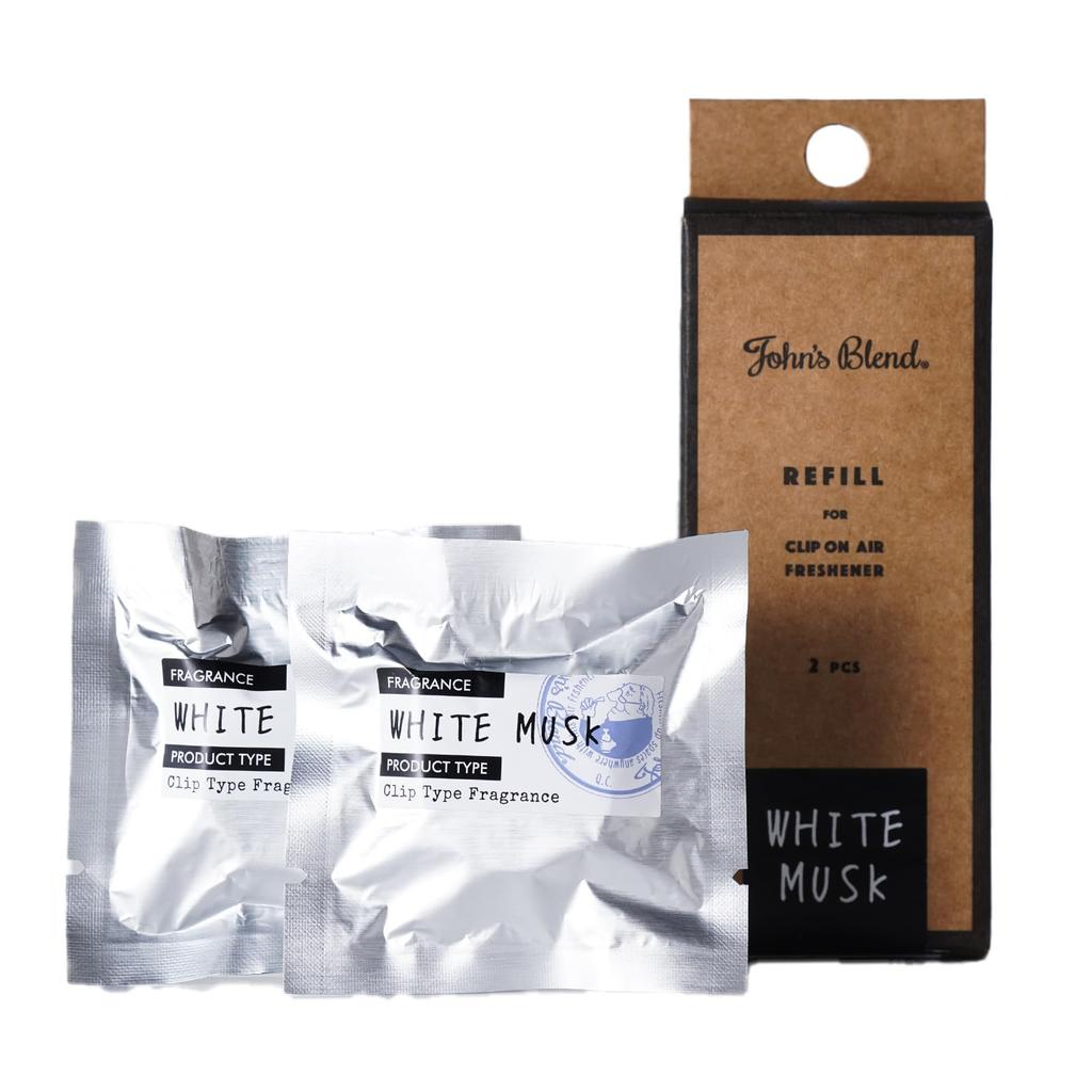 White Musk OA-JON-34-1 Car Refill Tablet Set of 2 Air Conditioner Vent John's Blend Clip-on