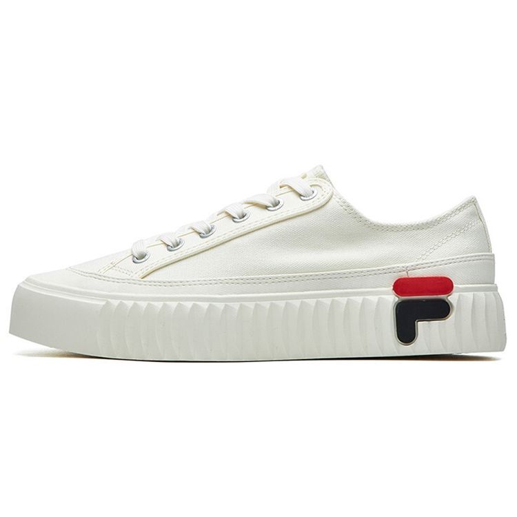 FILA Gear Canvas Retro Casual Slip-Resistant Durable Lightweight Low-Top Skate Shoes Women sneaker Off-White F12W124342FGA