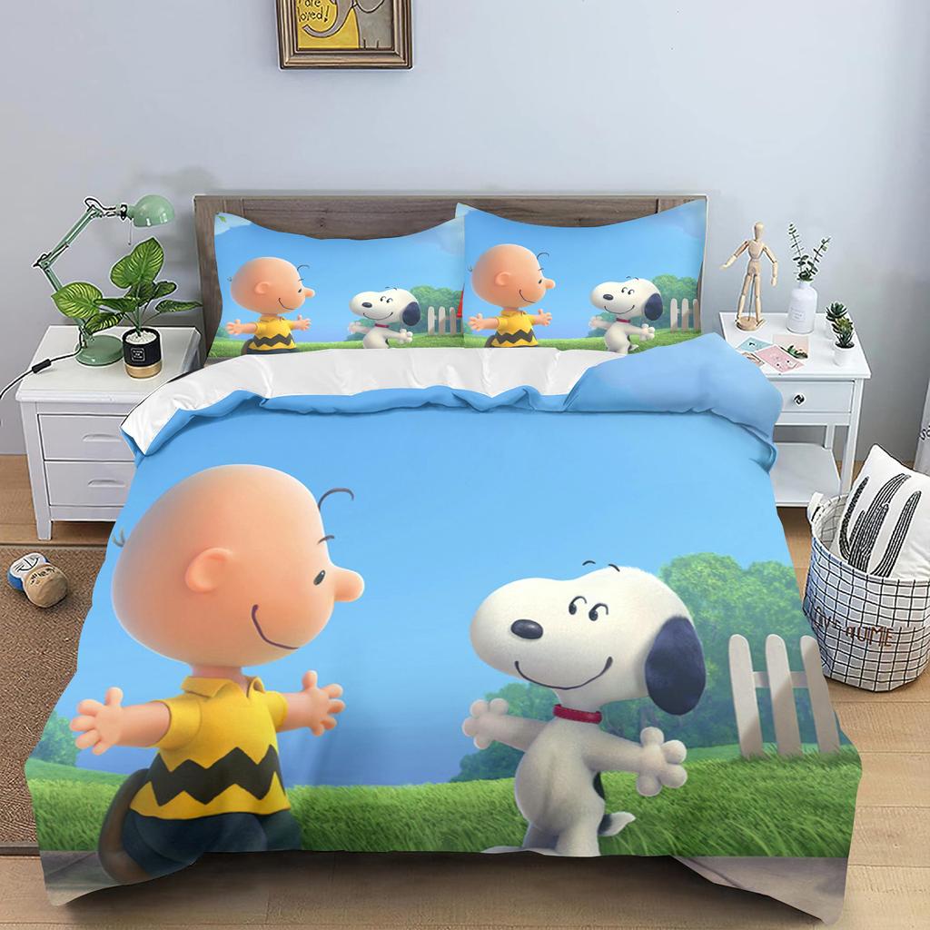 Snoopy Quilt Cover for Teen Kids Bedroom Skin-Friendly Breathable Cute Printed Comforter Warmth Bedding Cartoon New Design