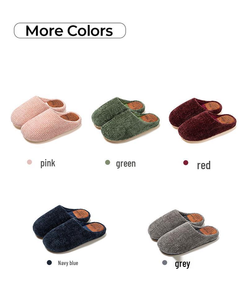 Premium Men's & Women's Warm Cotton Slippers, Non-slip Plush Indoor Silent Sandals for Autumn/Winter.
