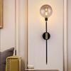 New Stylish Modern Black Iron LED Magic Bean Glass Ball Wall Lamp for Loft Decor - Nordic Bedside Fixtures, Perfect for Living R