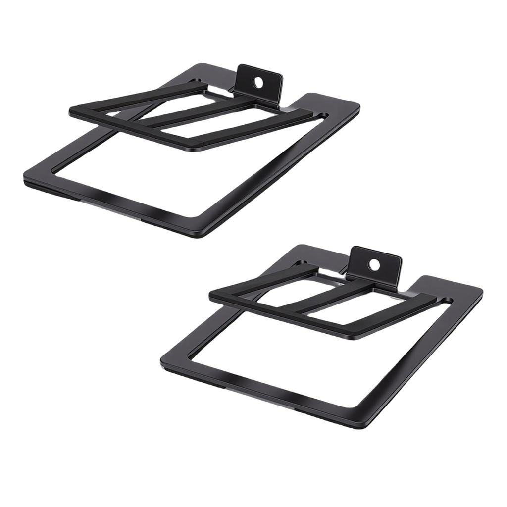 2pcs Tilted Desktop Speaker Stands 22lb Load Capacity Aluminum Alloy Speaker Riser for Bookshelf PC Speakers with Anti Vibration Pad