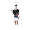 Li-Ning Color Block V-Neck Sports Competition Short Sleeve T-Shirt Unisex Tops Black AAYU127-1