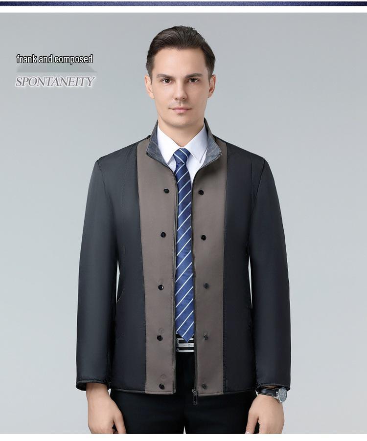 2024 Men's Mid-Length Lapel Coat: High-End Spring/Autumn Business Casual Windbreaker