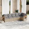VidaXL Garden Lounge Set with Cushions 6 Pcs, Patio Sofas, Patio Furniture Set, Outdoor Furniture, Beige 3226829