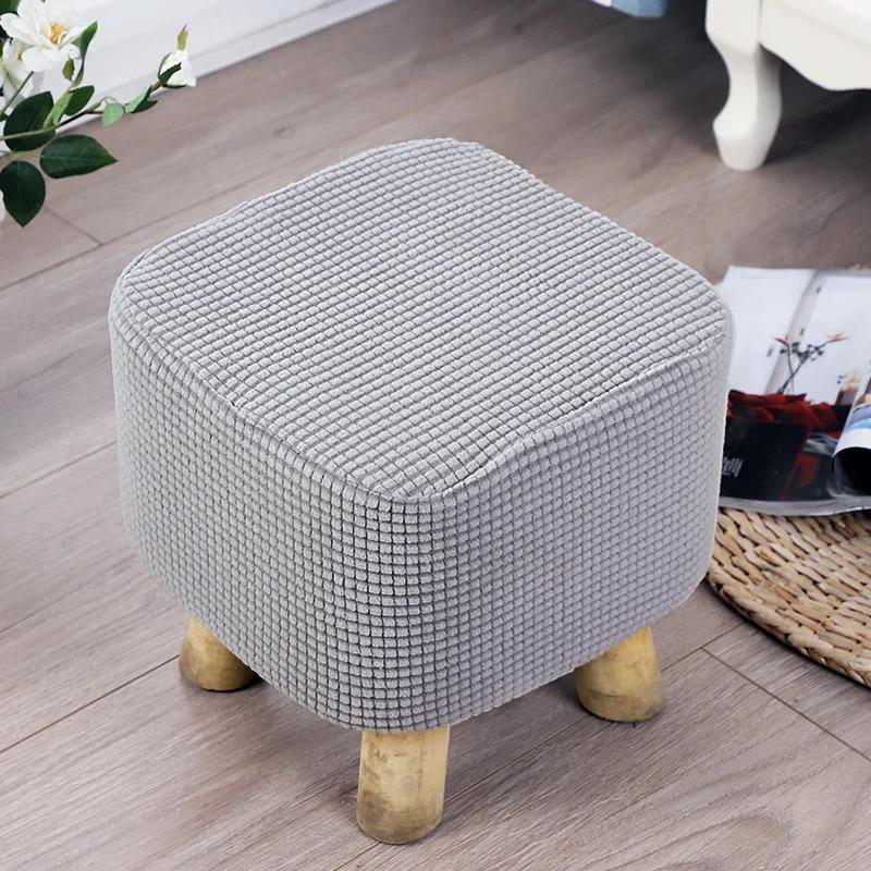 

1PC Stool Covers Bright Color Soft Seat Covers Living Room Solid Seat Case Stretch Thick Home Universal Chair Cover светло-серый