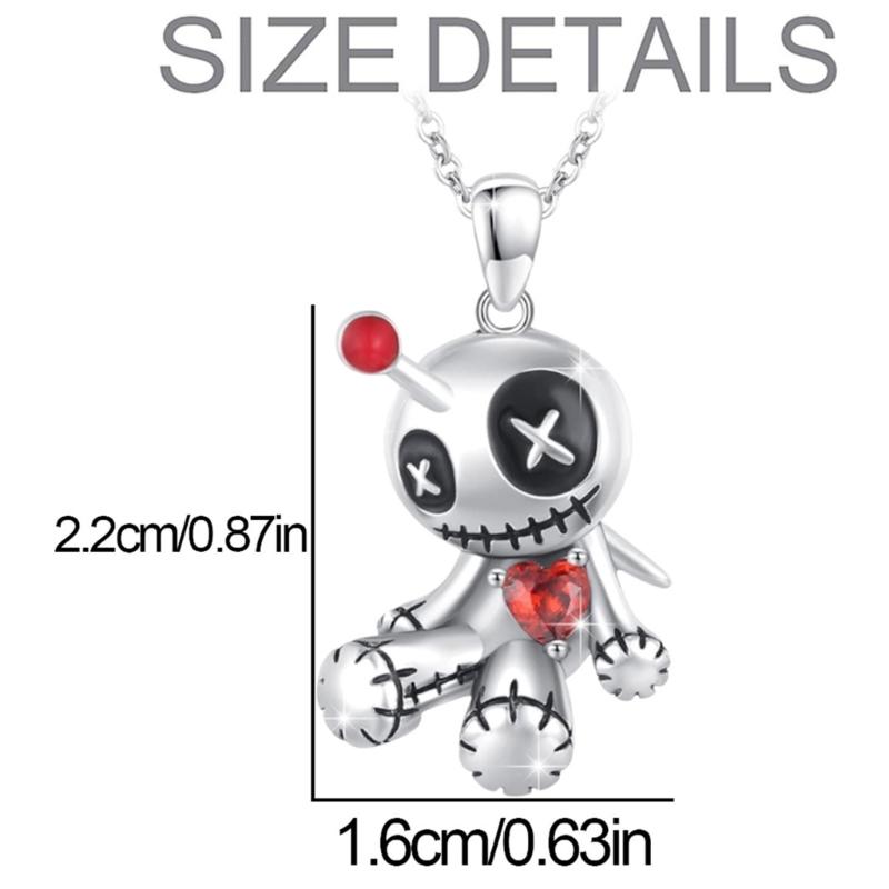 Mysterious Voodoo Doll Pendant Necklace And Earring Set Fashionable Neck and Ear Jewelry For Unique Style Enthusiasts