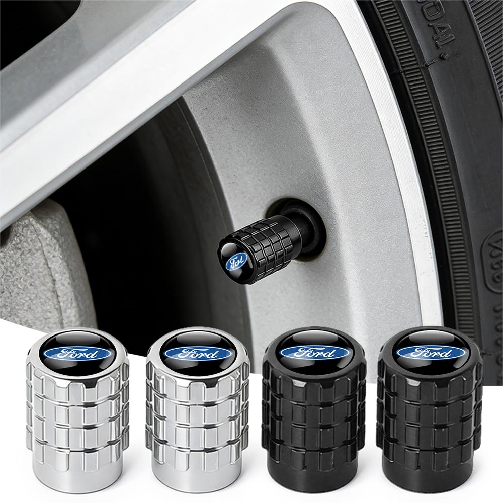 Aluminum Alloy Car Tire Valve Caps Airdust Waterproof Tyre Rim Stem Cover For Ford Focus Fiesta Ranger Mondeo Kuga Mondeo SHELBY