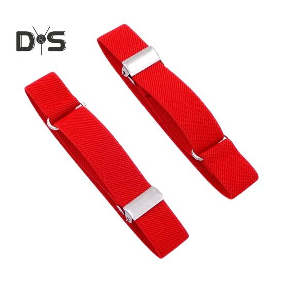 

1 пара унисекс-браслетов, регулируемых из искусственной кожи шириной 2 см, однотонные эластичные манжеты для рукавов рубашки, аксессуары для вечеринок и свадеб красный