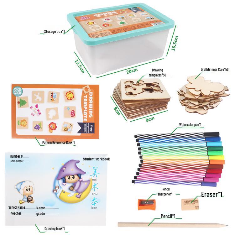 

Набор инструментов для рисования для детского сада и начальной школы: Шаблоны для начинающих для рисования и раскрашивания для мальчиков и девочек