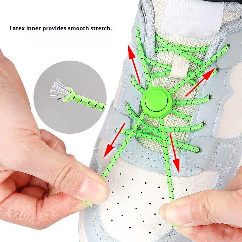 1Pair/3Pair Round Tennis Lazy Laces Without Ties Unisex Elastic Shoelaces Sneakers No Tie Shoe Laces Adult Kids Shoe Accessories