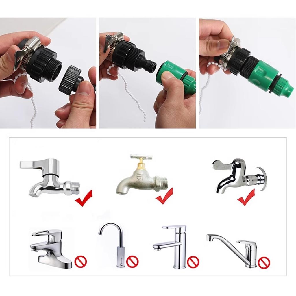 Water Pipe Quick Connector 4/7mm 8/11mm Hose Car Washing Joint 16-20mm Pipe Universal Tap Adapter Garden Irrigation Pipe Fitting