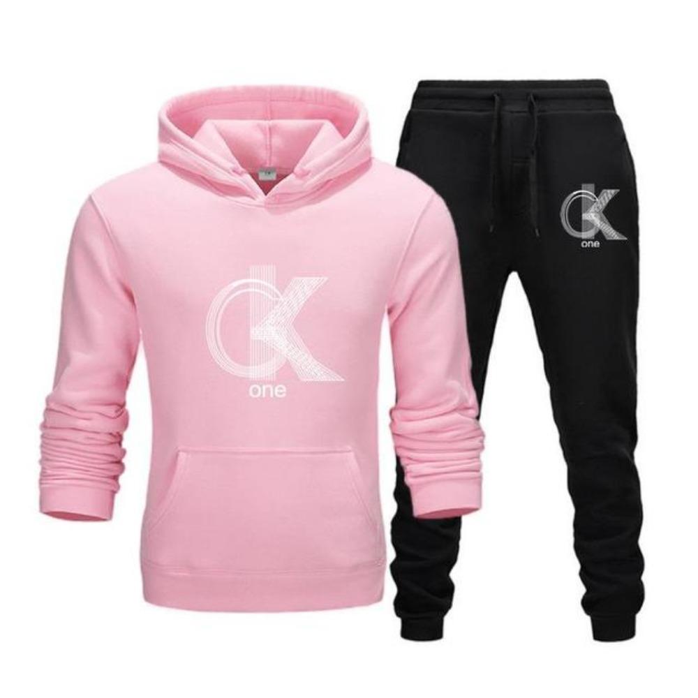 Herenmode Bedrukte Hoodie+Broek Set, Casual Sportkleding+Sportkleding Set