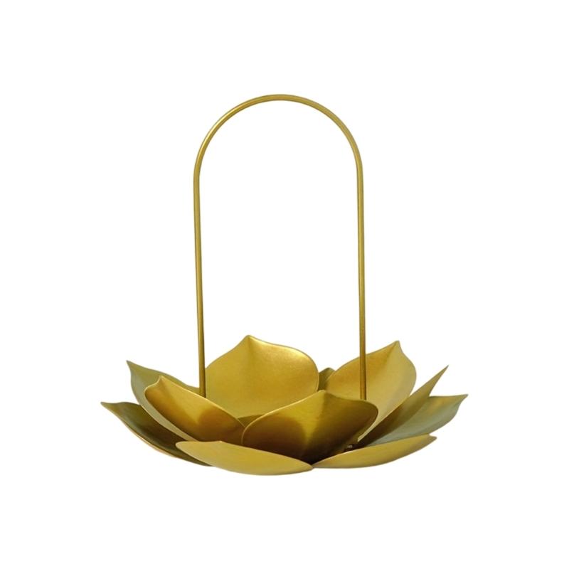 Elegant Metal Lotuses Flower Candle Holder Cup Desktop Decoration For Celebration And Ceremonies