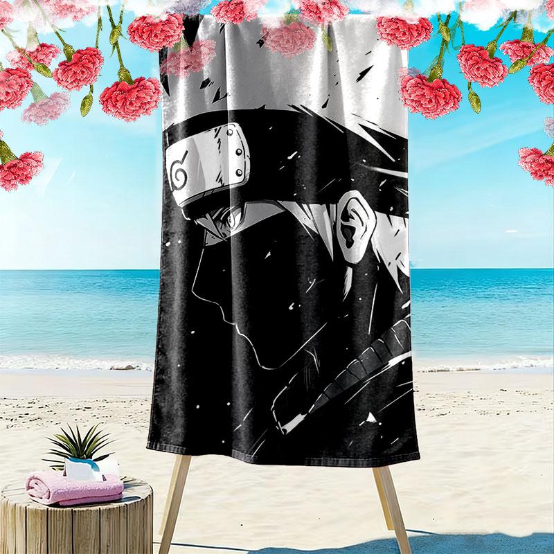 Naruto Kakashi Anime Print Beach Towel, Large Soft Quick Dry Towel for Beach Camping Swimming