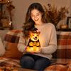 Halloween Pumpkin Figurine with Light for Tabletop Shelf Decor