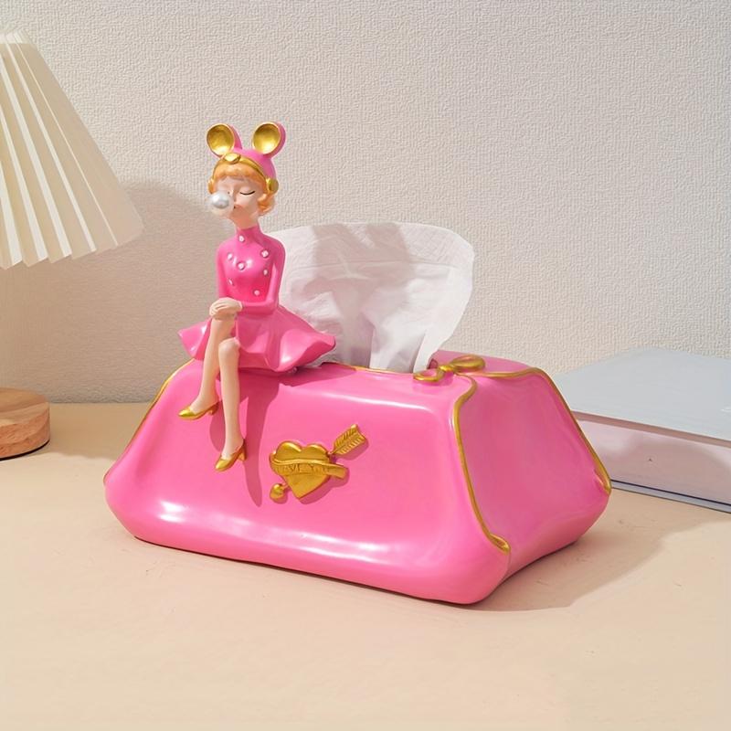 

Fashionable Resin Bubble Girl Tissue Box Holder Versatile Indoor Decorative Storage Basket for Living Room,Bedroom,Housewarming Gift зелений