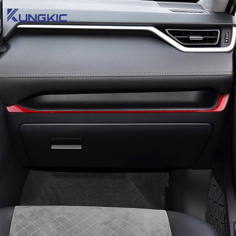 LHD RHD Car Dashboard Decor Strip Trim Real Soft Carbon Fiber Sticker For Toyota RAV4 XA50 2024 2025