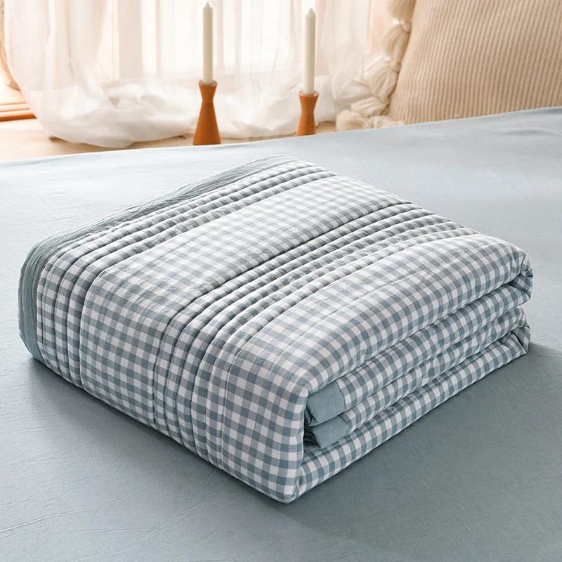 Quilted Spring Summer Quilt Queen King Size Soft Comfortable Quilts Machine Washable Single Double Blanket for Bed Comforter