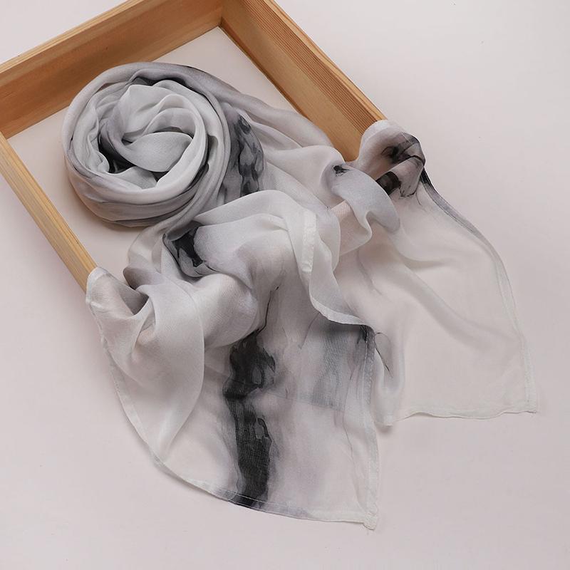 Boho Watercolor Soft Muslim Hijabs Women Floral Breathable Shawl Wrap Scarf Hijab Floral Print Ramadan Headscarf Islamic Turban
