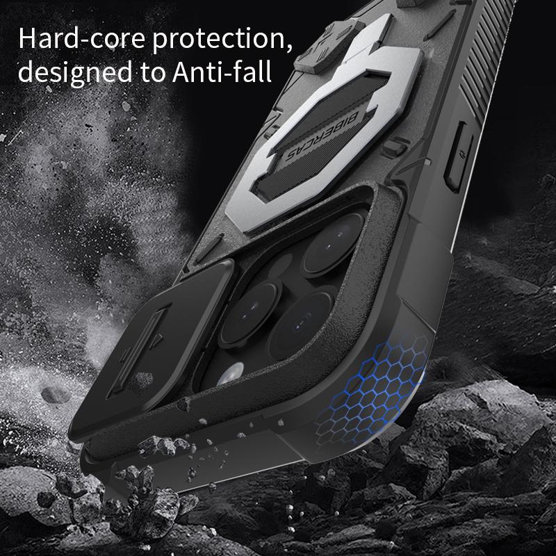 For iPhone 15 Pro PC+TPU Phone Case Anti-Scratch Outdoor Drop-Proof Cover Compatible with MagSafe