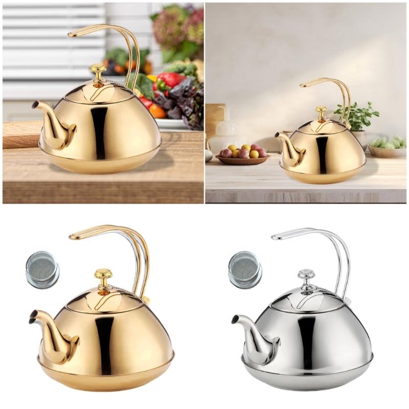 Universal 1.5L Capacity Teas Kettles Suitable for Stovetops Durable Nonrust Steel Wide Opening Water Boiler