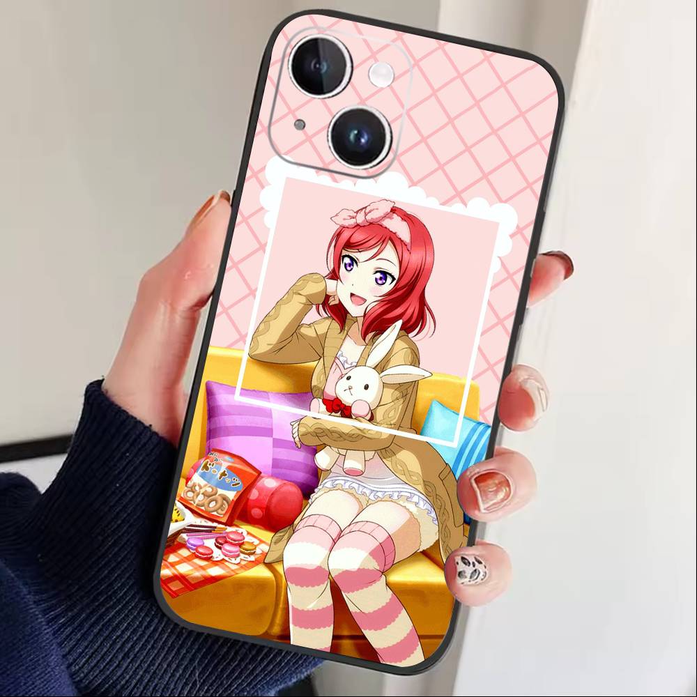 Nishikino Maki-Love Live Phone Case For iPhone17,16,15,14,13,12 Plus,Max Soft Silicone Black Cover