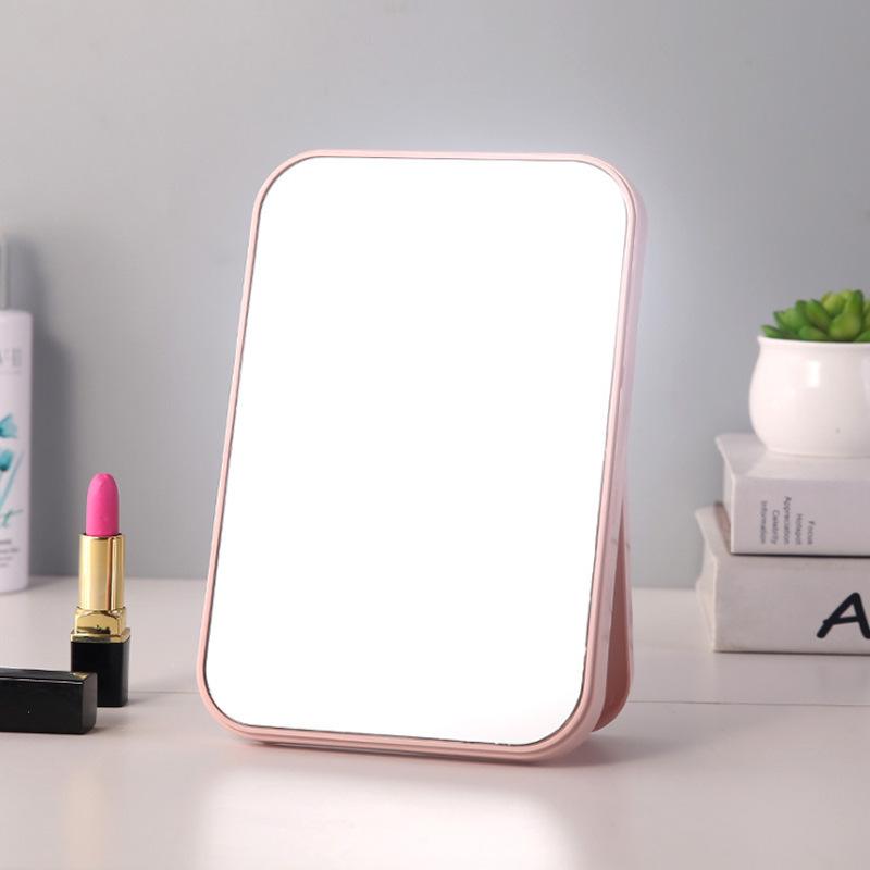 Portable Large Square Princess Mirrors Make Up Mirror High List Size Large Makeup Mirror Desktop Plain Folding Dressing Tool