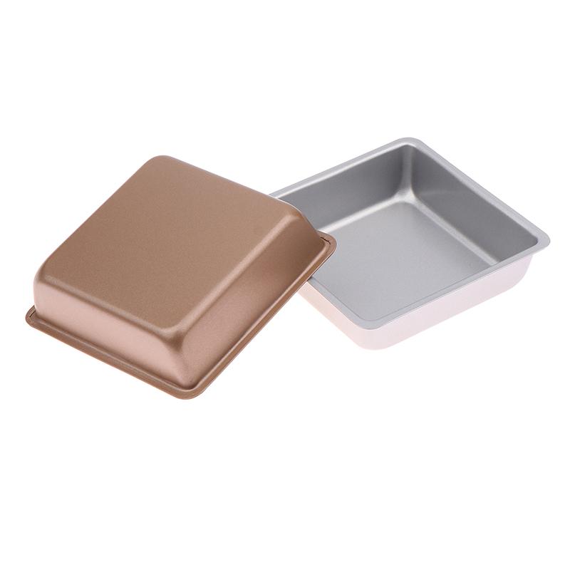 4Inch Mini Square Carbon Steel Baking Tray Pizza Cake Mold Non-Stick Bakeware Air Fryer Oven Tart Pan Kitchen Cooking Tool