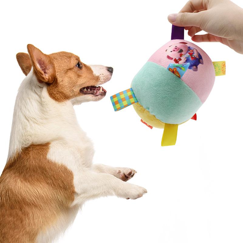 Dog Sound Toy Ball, Plush Ringing Ball, Pet Toy Ball, Little Dog Ball, Cute and Boring Ringing Cloth Ball