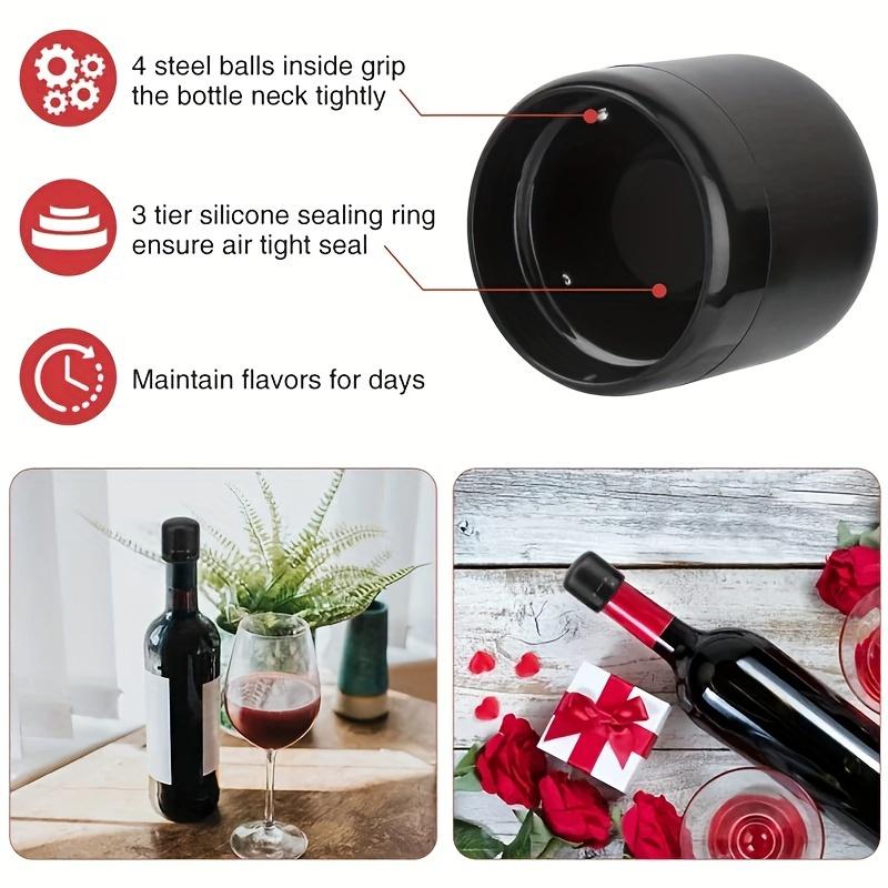 1pc, Universal Wine & Champagne Bottle Stopper, Vacuum Seal Silicone Cork, Reusable Freshness Retainer, Plastic Bar Accessory Tools