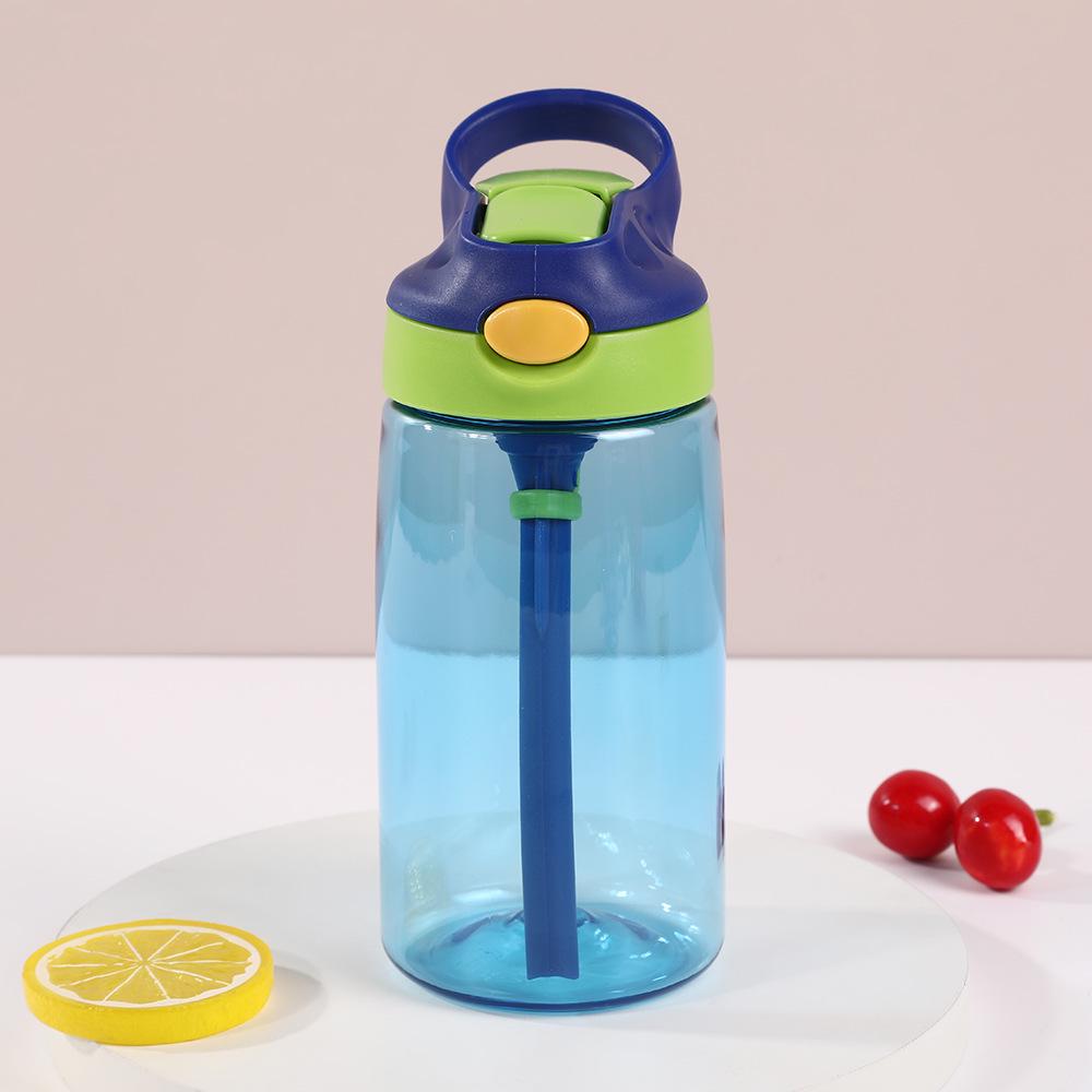 Kids' Transparent Cartoon Water Cup with Sleeve and Straw - Portable and Cute Duckbill Student Design