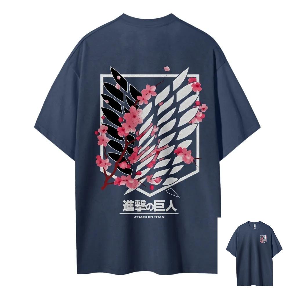 

Attack on Titan Print Unisexs and Womens cotton Tshirts 2026 summer Cartoon pattern Loose casual shortsleeved top S