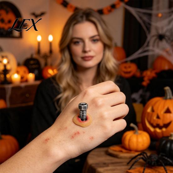 Scary Trick Props for Parties 3D Halloween Fake Scar Stickers, Realistic Latex Wound Tattoos Costume Party Makeup Kits Makeup, Special Effects
