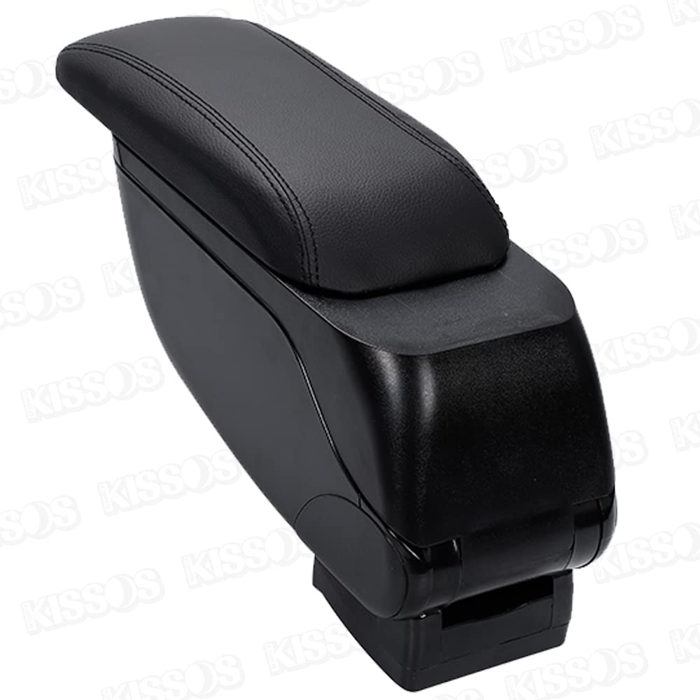 Leather Armrest Console Box for Light Standard and Universal Cars, Cars, Trucks, Black,