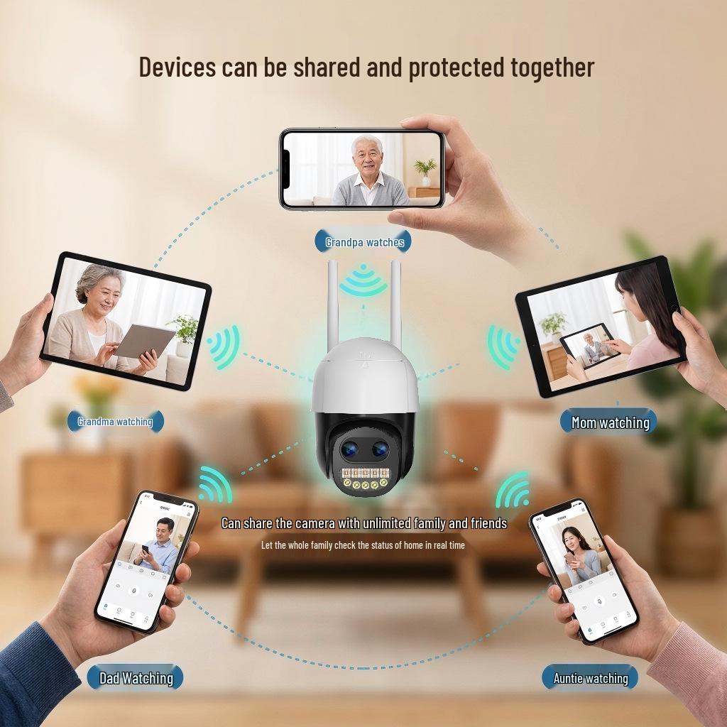 Icsee Wireless 5X Zoom 360° Panoramic Rotating Camera for Indoor/Outdoor Home Use