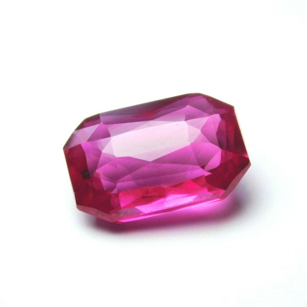 4.30 Carat Natural Sapphire Loose Gemstone CERTIFIED Pink Emerald Cut Ring Size