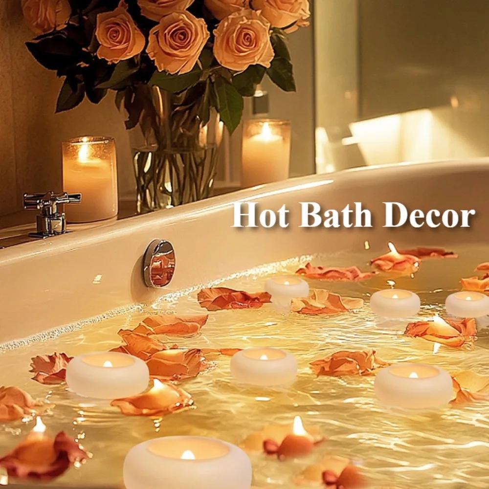 6-24 Pack Flameless LED Floating Candles Battery Operate Waterproof Tealights for Vases Wedding Party Pool Bathtub Decor