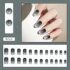 24 Pcs Love Sweet Girl Temperament Nail Art ins Minimalist Style White Fake Nails No Carving and Grinding Finished Products Wear Nail