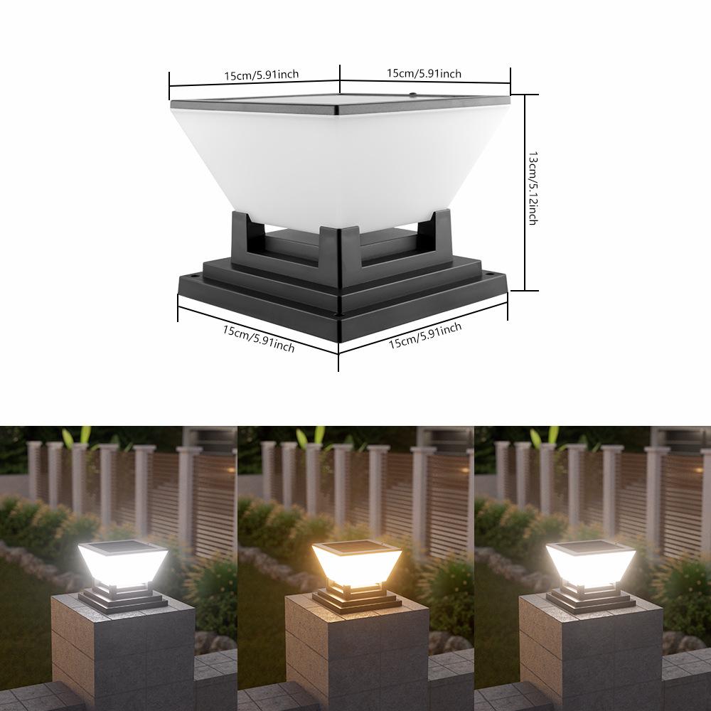 Luzes Solares Modernas para Poste de Jardim - Lâmpadas de Pilar Externas à Prova de Chuva para Vila, Cerca, Pátio ou Entradas de Portão